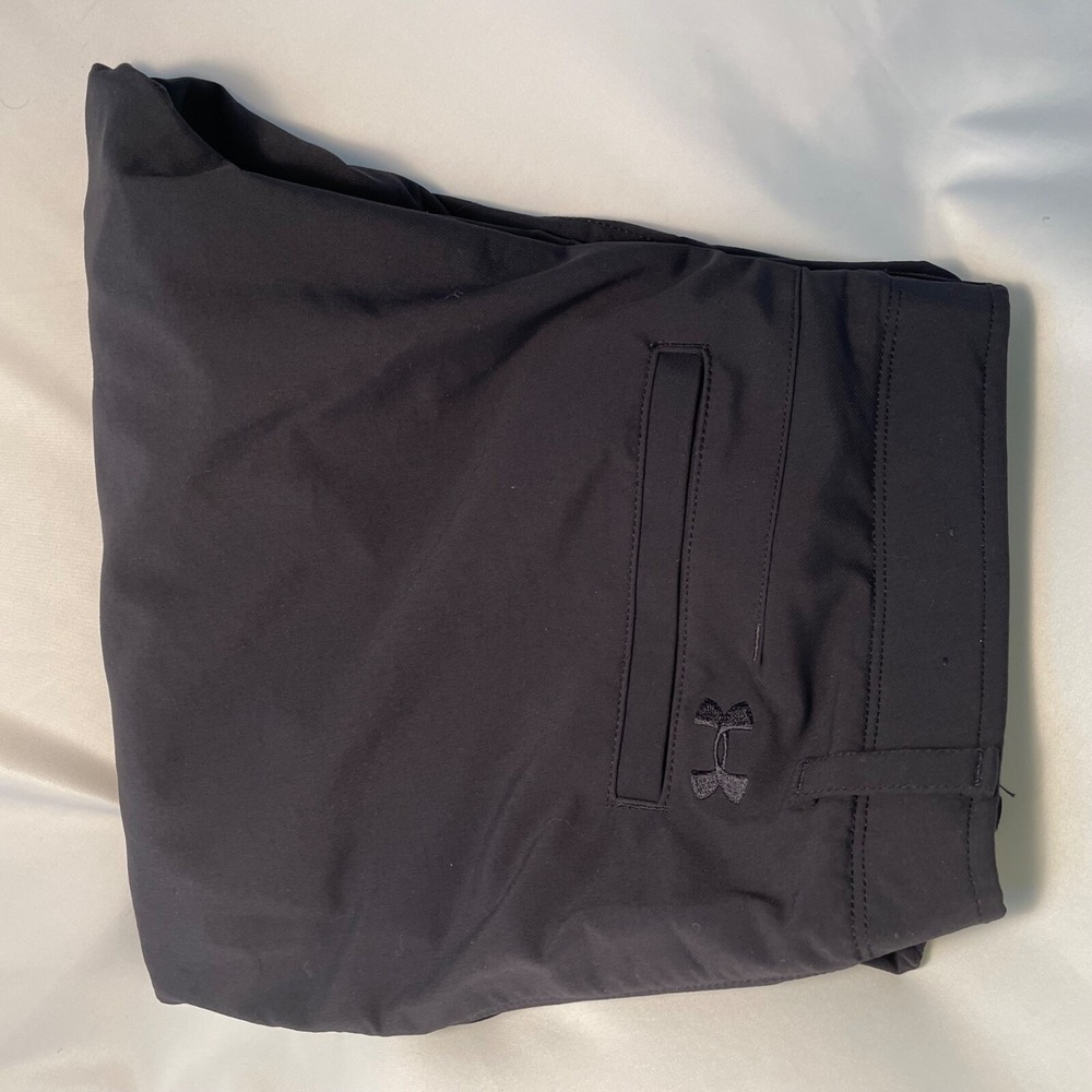 Under Armour Men's Pants Athletic Golf Loose Fit Chino Black 38x30 Lightweight - Picture 7 of 7